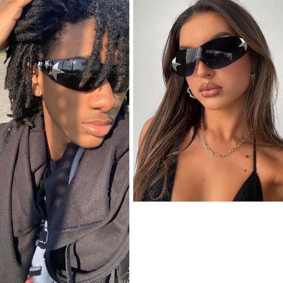 Rimless Y2K Sunglasses Unisex Oversized Shield Fashion Accessories main image 7